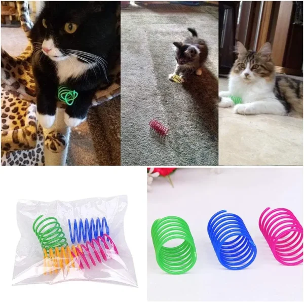 Cat Spiral Spring Toy – Interactive, Colorful Plastic Toy for Swatting & Biting - Image 2