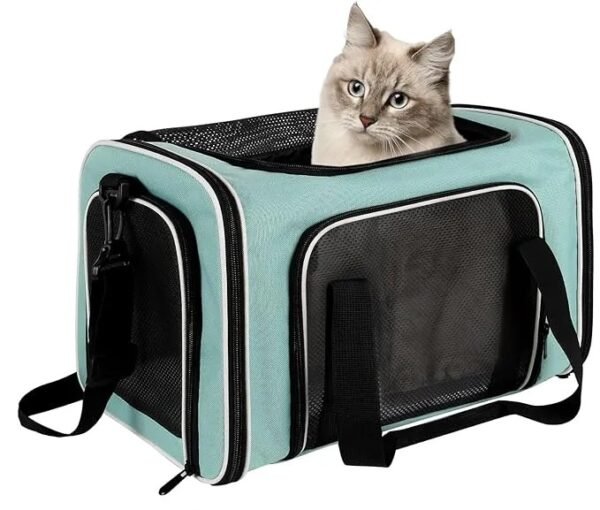 Soft-Sided Pet Carrier – Foldable, Portable, Airline Approved for Cats & Dogs